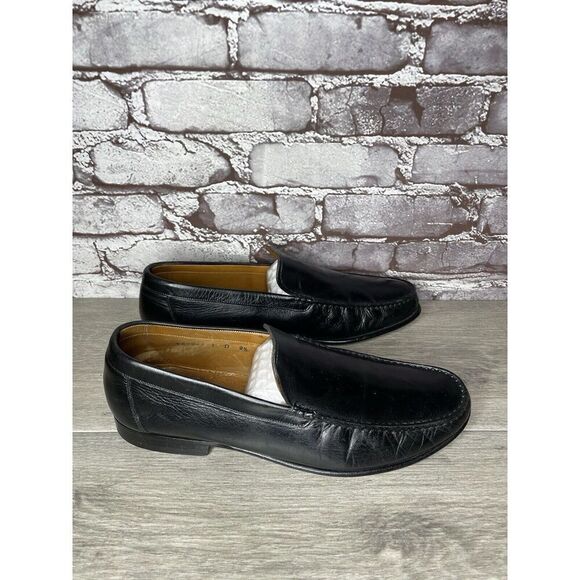 Santoni Black Leather Moc Toe Slip On Dress Loafers Shoes Men’s Sz 9.5D US/43EU main image 15